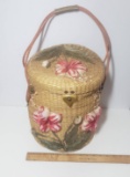 Vintage Large Basket Style Purse Beach Bag