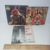 Lot of Three - Vinyl 33 1/3 RPM Record Albums: ET, Man in Orbit, Do They Know It’s Christmas