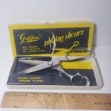 Vintage Chrome Plated Griffon Pinking Shears in Original Box