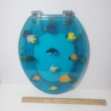 Vintage Acrylic Fish Toilet Seat with Lid