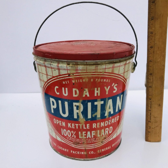 Vintage “Cudahy’s Puritan Leaf Lard” Advertisement Bucket