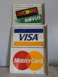 3 Metal Credit Card Signs