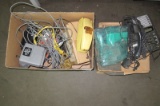 Box Full of CAT-5 Cables & Telephone Parts