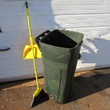 Rubbermaid Trash Can & Broom