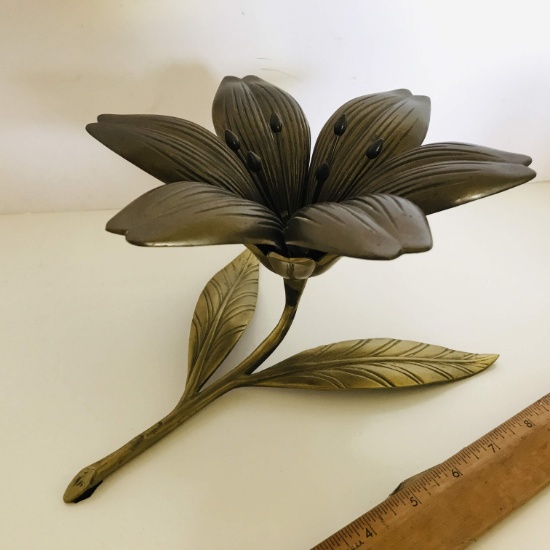 Vintage 9-1/2” Brass Lily Figurine