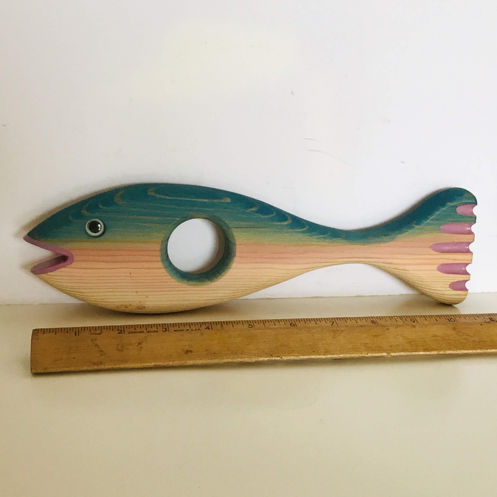Hand carved Fish bottle holder