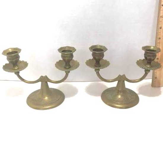 Pair of Solid Brass Candlesticks