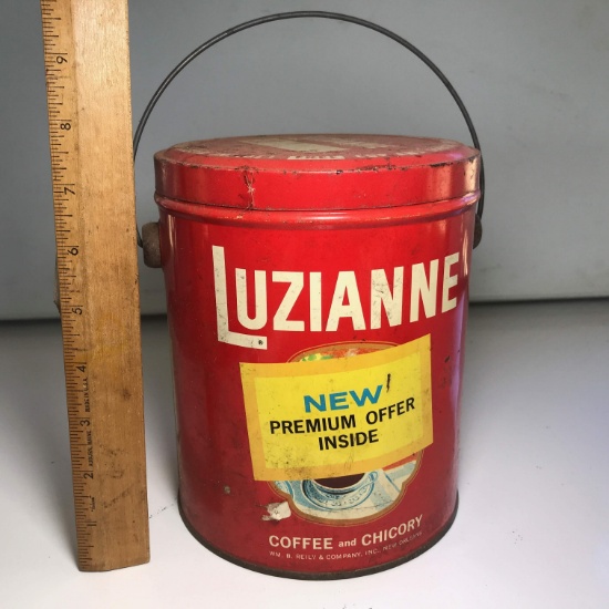 Vintage “Luzianne” Coffee and Chicory Advertisement Tin with Lid
