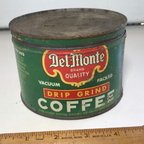 Early Del-Monte Drip Grind Coffee Advertisement Tin