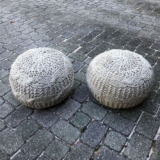 Pair of Thick Crocheted Floor Seats Made in India