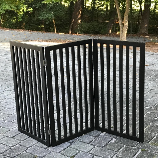 Black Wooden Tri Fold Divider/Gate