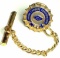 10K Gold “Union Carbide Corporation” Pin with Clear & Blue Stones