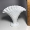 Vintage Fenton Milk Glass Hobnail Short Fan Shaped Vase