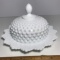 Beautiful Fenton Hobnail Milk Glass Butter/Cheese Dome