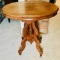 Antique East Lake Style Oval Accent Table on Casters