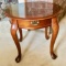 Vintage Wooden Accent Table with Queen Anne Legs