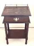 Vintage Wooden 2-Tier Telephone Table with Drawer