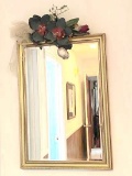 Beveled Mirror with Gilt Frame & Artificial Arrangement