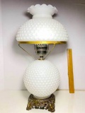 Beautiful Vintage Hobnail Milk Glass Lamp