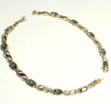 10K Gold Ladies Bracelet with Iridescent Stones