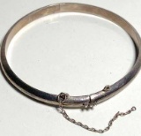 Sterling Silver Hinged Bracelet with Chain