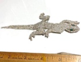 Pretty Large Rhinestone Salamander Pin