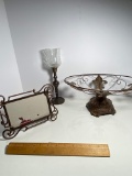 3 pc Lot of Household Decor with Bronze Finish
