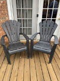 Heavy Plastic Adirondack Style Outdoor Chairs