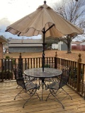 Nice Metal 5 pc Outdoor Dining Set with Umbrella