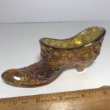 Vintage Carnival Glass Boot Dish