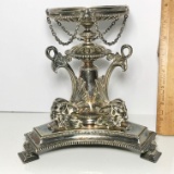 Late 1800s Early 1900's Silver Plate Gargoyle Figural Epergne Table Garniture Thomas Bradbury & Sons