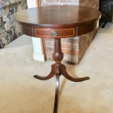 Vintage Mahogany Mersman Single Drawer Side Table with Claw Feet