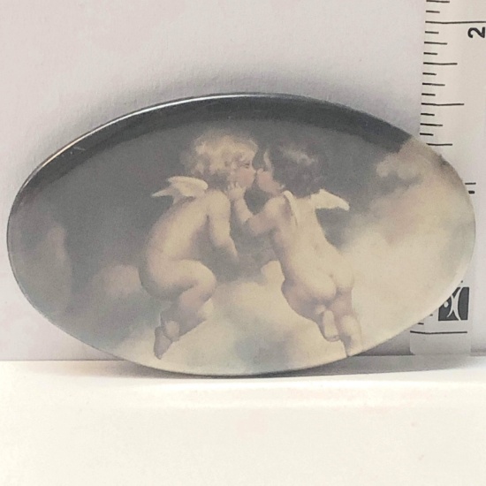 Cherub/Angel Oval Pocket Mirror