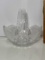 Pretty Crystal Basket with Frosted Etchings