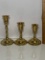 3 pc Set of Brass Candlesticks