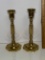 Pair of Heavy Brass Candlesticks Made in England