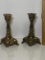 Pair of Ornate Brass Candlesticks