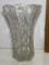 Vintage Pressed Glass Heavy Vase with Diamond & Star Pattern