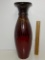 17-1/2” Tall Pottery Vase with Red, Black & Yellow