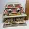 1988 Lefton China Light-up Library Village Library with Cord & Bulb