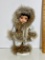 Porcelain Eskimo Doll on Stand