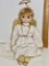 Vintage Pouting Angel Porcelain Doll with Halo & Box