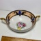 Pretty Double Handled Floral Bowl with Gilt Accent & Handles Made in Japan