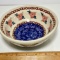 Hand Made Floral Pottery Bowl Signed on Bottom