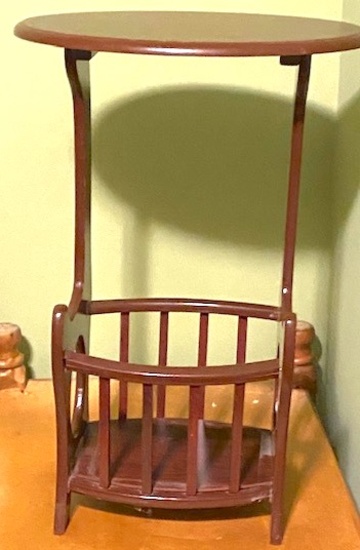 Small Wooden Telephone Stand with Magazine Rack Bottom