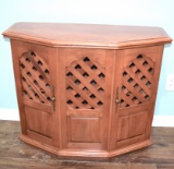 Nice Wooden Hall Cabinet with Lattice Front