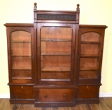 Antique Hand Made Display Case with Hand Notched Adjustable Shelf Corners