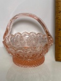 Petite Pink Glass Miniature Basket
