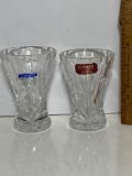 Pair of Gorham Crystal Short Vases