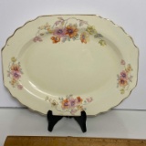Vintage Floral Platter Signed LIDO W. S. George Canarytone